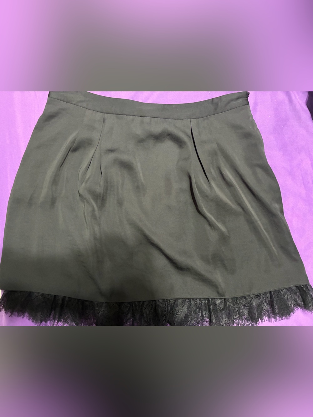 GAP Black A-Line Skirt with Lace Trim